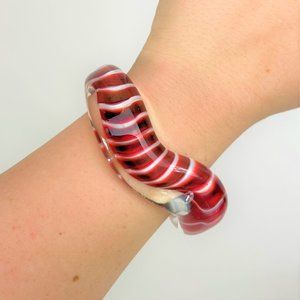 Lamp Worked Borosilicate pyrex glass Cuff Bracelet